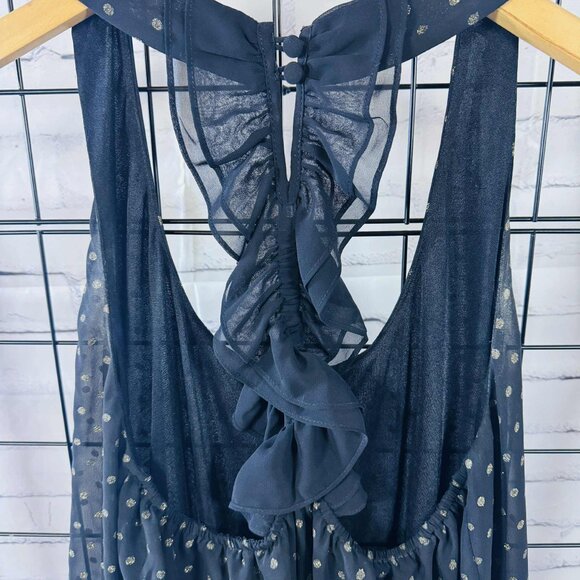 Bisou Bisou Black Polka Dot Sleeveless Chiffon Top – Size M - Picture 3 of 4